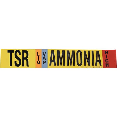 Pipe Marker, Ammonia, 2 1/4 in H, 14 in W MPN:90418