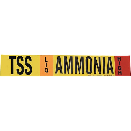 Pipe Marker, Ammonia, 2 1/4 in H, 14 in W MPN:90419
