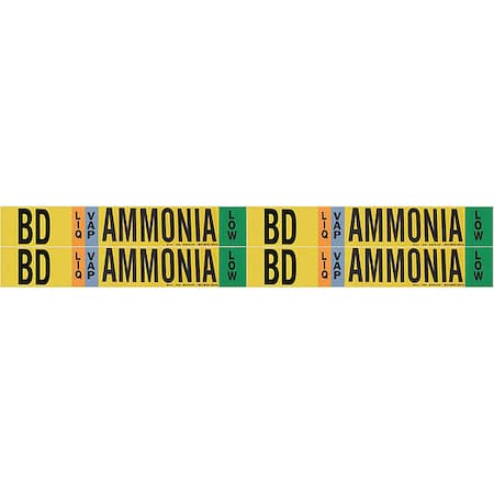 Ammonia Pipe Marker, BD, 1 to 2-1/2In, PK4 MPN:90420