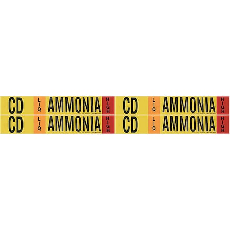 Ammonia Pipe Marker, CD, 1 to 2-1/2In, PK4 MPN:90421