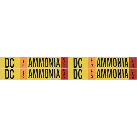 Ammonia Pipe Marker, DC, 1 to 2-1/2In, PK4 MPN:90422