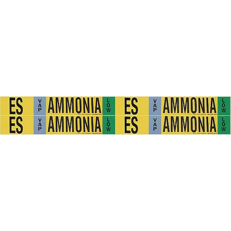 Ammonia Pipe Marker, ES, 1 to 2-1/2In, PK4 MPN:90423