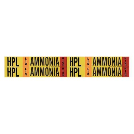 Pipe Marker, Ammonia, 1 1/8 in H, 7 in W MPN:90426