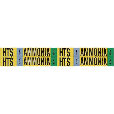 Ammonia Pipe Marker, HTS, 1 to 2-1/2In, PK4 MPN:90431
