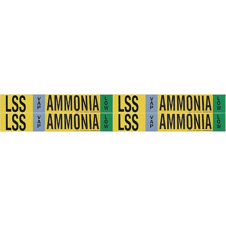 Ammonia Pipe Marker, LSS, 1 to 2-1/2In, PK4 MPN:90433