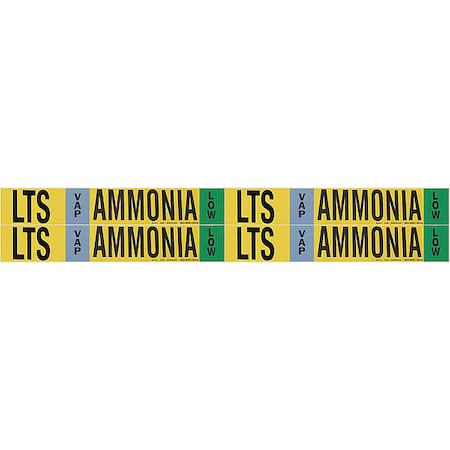 Ammonia Pipe Marker, LTS, 1 to 2-1/2In, PK4 MPN:90436