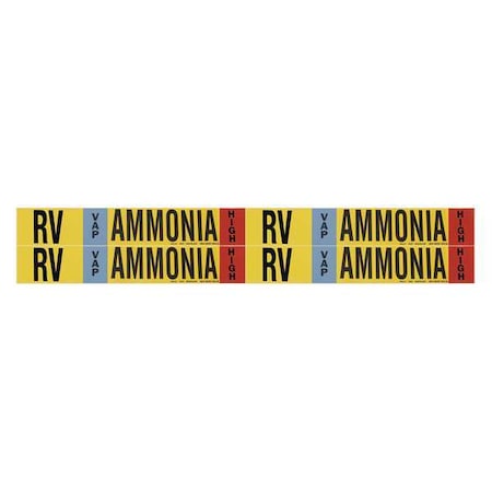 Pipe Marker, Ammonia, 1 1/8 in H, 7 in W MPN:90437
