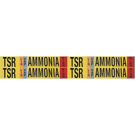 Ammonia Pipe Marker, TSR, 1 to 2-1/2In, PK4 MPN:90438