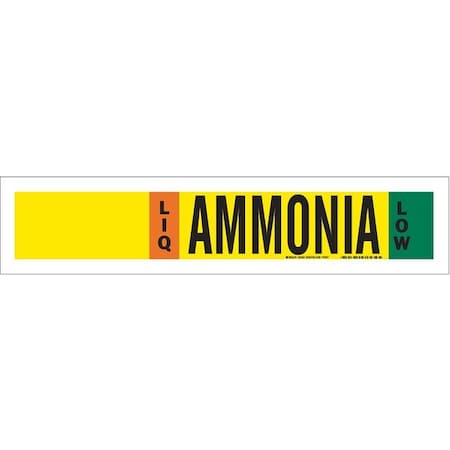 Ammonia Pipe Marker, IIAR, 3 to 5In, 90463 MPN:90463