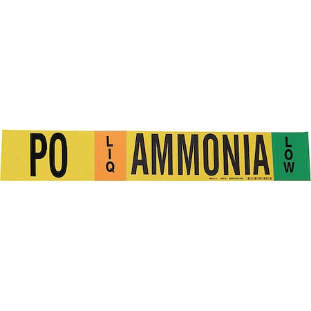 Pipe Marker, Ammonia, 2 1/4 in H, 14 in W MPN:90478