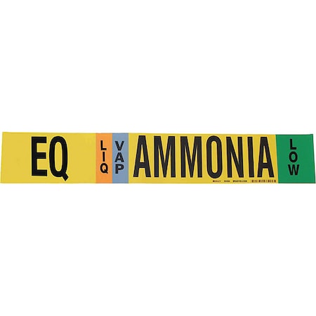 Pipe Marker, Ammonia, 2 1/4 in H, 14 in W MPN:90484