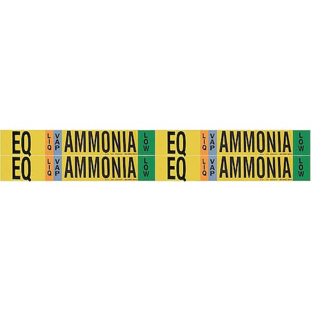 Ammonia Pipe Marker, EQ, 1 to 2-1/2In, PK4 MPN:90485