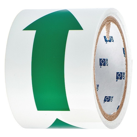 Floor Marking Tape, Polyester, No Legend, Green, 3 in W., 8 mil Thickness MPN:90974