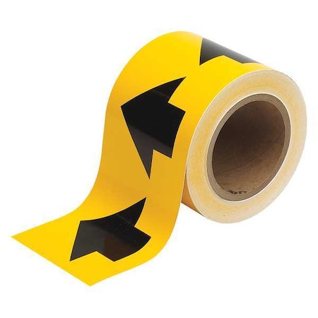 Pipe Marking Tape, Yllw, 4in W, 90ft Roll L MPN:91287