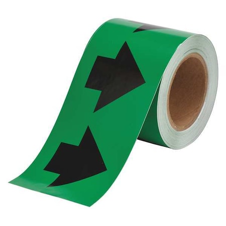 Arrow Tape, Black/Green, 4 In. W, 91408 MPN:91408