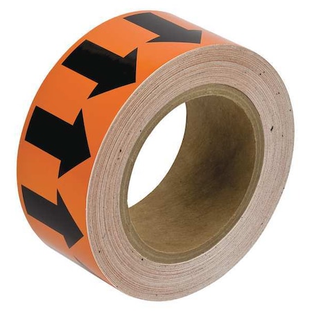 Arrow Tape, Black/Orange, 4 In. W, 91410 MPN:91410