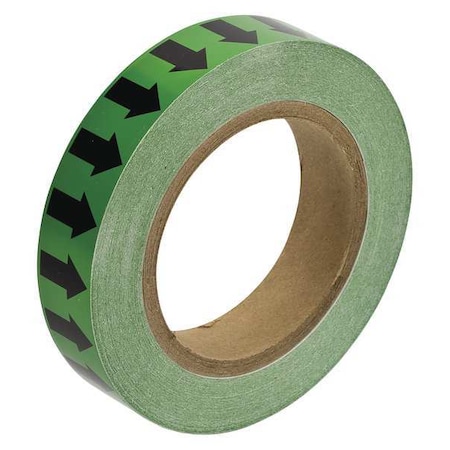 Arrow Tape, Black/Green, 1 In. W, 91412 MPN:91412