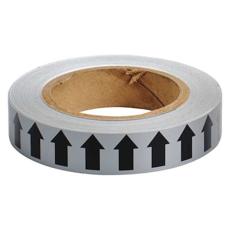 Pipe Marking Tape, Gray, 1in W, 90ft Roll L MPN:91415