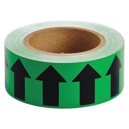 Arrow Tape, Black/Green, 2 In. W, 91416 MPN:91416