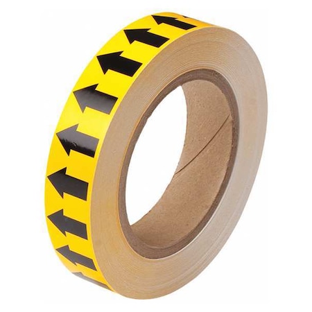 Pipe Marking Tape, Yllw, 1in W, 90ft Roll L MPN:91424