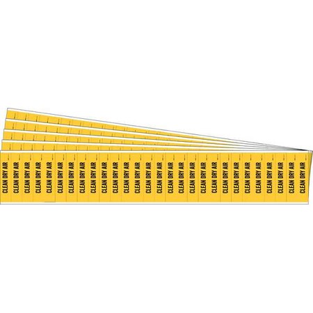 Pipe Marker, Yellow, Clean Dry Air, PK5 MPN:91914-PK