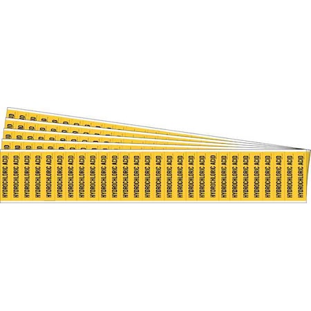 Pipe Marker, Black, Hydrochloric Acid, PK5, 91938-PK MPN:91938-PK