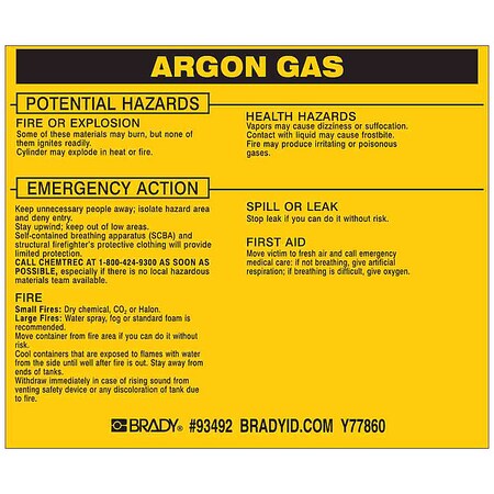 Chemical Label, 3 3/4 in H, 4 1/2 in W, 93492, PK25 MPN:93492