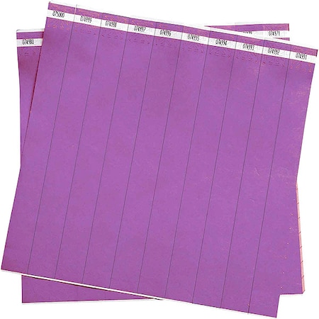 ID Wristband, Polyethylene, 1 in W, Purple, 500 PK MPN:95098