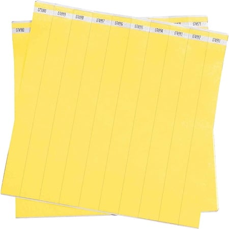 ID Wristband, Polyethylene, 1 in W, Yellow, 500 PK MPN:95099