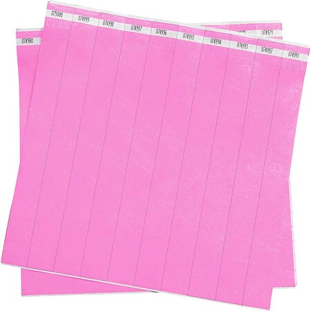 ID Wristband, Polyethylene, 1 in W, Pink, 500 PK MPN:95101
