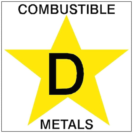 Label, D Combustible Metals, 3in.Hx3in.W MPN:95221