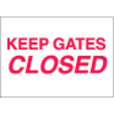 Keep Gates Closed, 10 in x 14 in, Rectangle, Plastic, 95444 MPN:95444