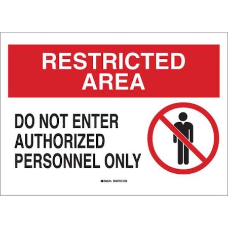 Admittance Sign, 10 in H, 14 in W, Plastic, Rectangle, English, 95468 MPN:95468