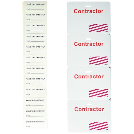 Card Clip On Badge, Paper, 3 in W, Red, 500 PK MPN:95641