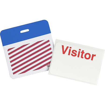 Card Clip On Badge, Vinyl, 3 in W, Blue, 500 PK MPN:95644