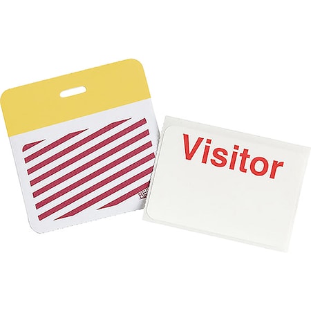 Card Clip On Badge, Vinyl, 3 in W, Yellow, 500 PK MPN:95645