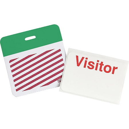 Card Clip On Badge, Vinyl, 3 in W, Green, 500 PK MPN:95646