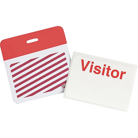 Card Clip On Badge, Vinyl, 3 in W, Red, 500 PK MPN:95648