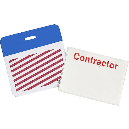 Card Clip On Badge, Vinyl, 3 in W, Blue, 500 PK MPN:95654