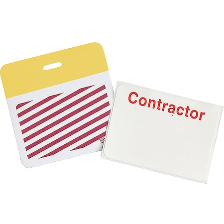 Card Clip On Badge, Vinyl, 3 in W, Yellow, 500 PK MPN:95655
