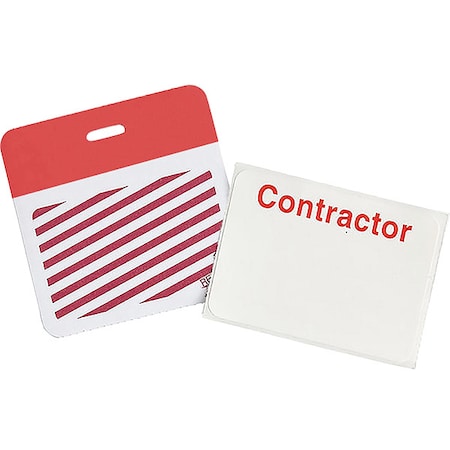 Card Clip On Badge, Vinyl, 3 in W, Red, 500 PK MPN:95658