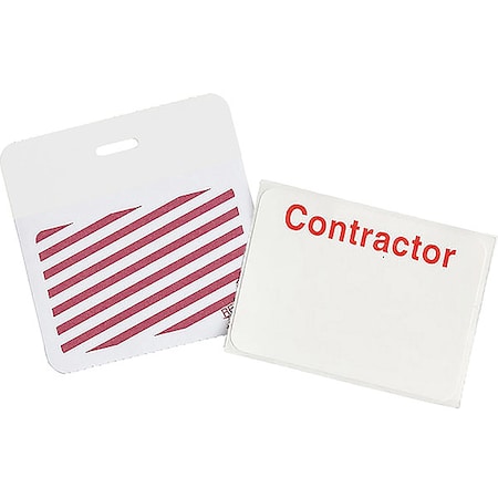 Card Clip On Badge, Vinyl, 3 in W, White, 500 PK MPN:95662