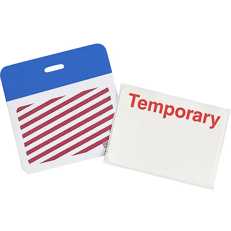 Card Clip On Badge, Vinyl, 3 in W, Blue, 500 PK MPN:95664