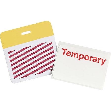 Card Clip On Badge, Vinyl, 3 in W, Yellow, 500 PK MPN:95665