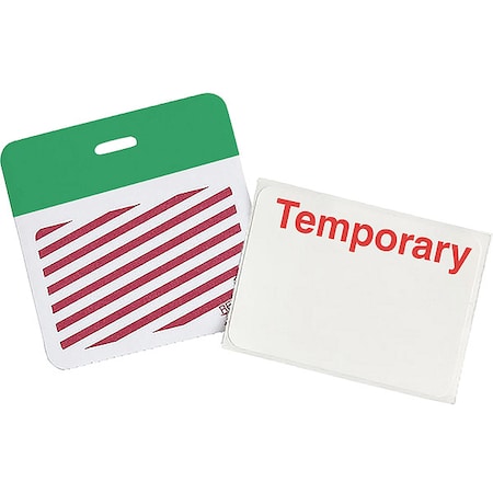 Card Clip On Badge, Vinyl, 3 in W, Green, 500 PK MPN:95666