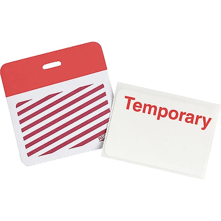 Card Clip On Badge, Vinyl, 3 in W, Red, 500 PK MPN:95668