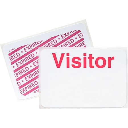 Visitor Badge, Vinyl, 2 in W, Red, 500 PK MPN:95673