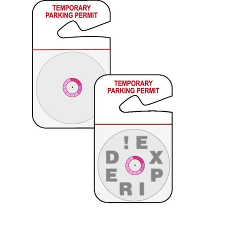 Parking Permit, Paper, 3 in W, Red, 500 PK MPN:95680