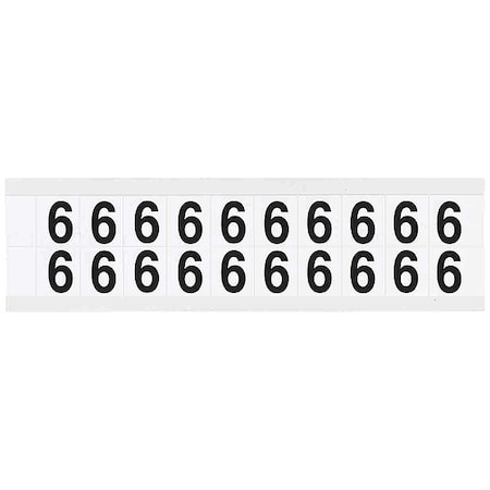 Number Label, 6, 3/4in.Hx21/32in.W, Vinyl MPN:9712-6