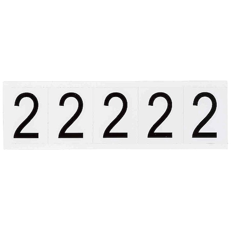 NumberLabel, Vinyl, 2-1/4inH, 1-3/4inW, PK5 MPN:9714-2